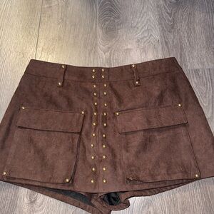 Simons brown suede skort SIZE L
